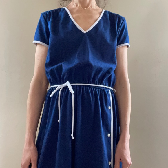 Vintage Miss Oops California navy and white trim dress - Picture 5 of 15
